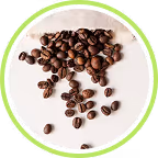 Coffee beans, the source of caffeine