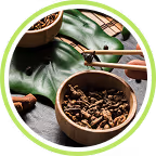 Dried He Shou Wu root in a wooden bowl